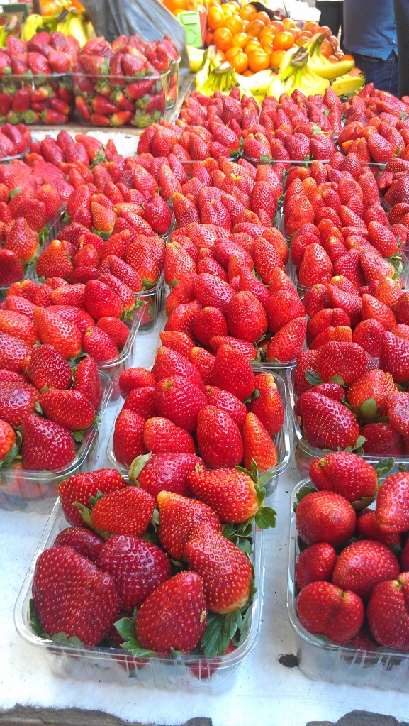 Strawberry season at Shuk Carmel